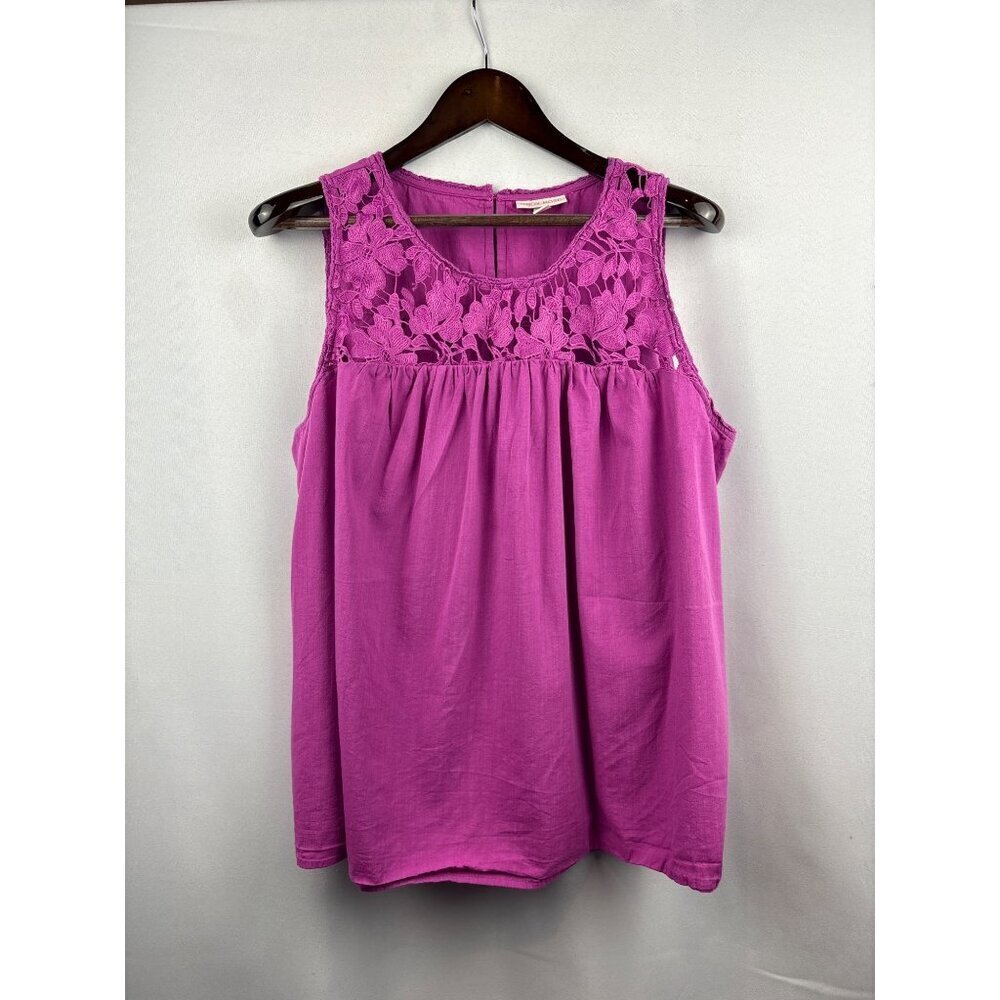 Women’s Knox Rose 1X Purple Tank Blouse w/ Lace Details